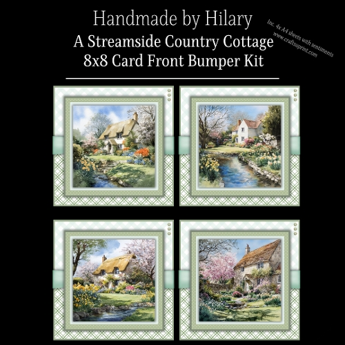 A Streamside Country Cottage - 8x8 Card Fronts