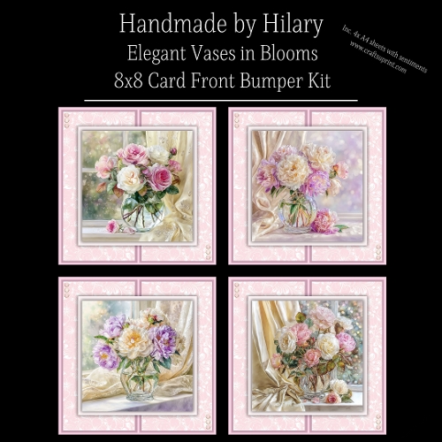 Elegant Vases in Bloom - 8x8 Card Fronts