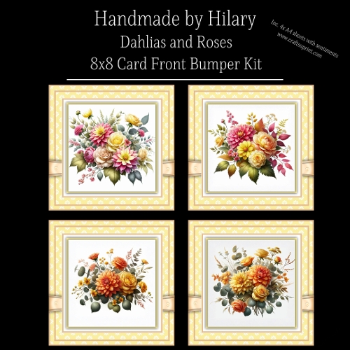 Dahlias and Roses - 8x8 Card Fronts