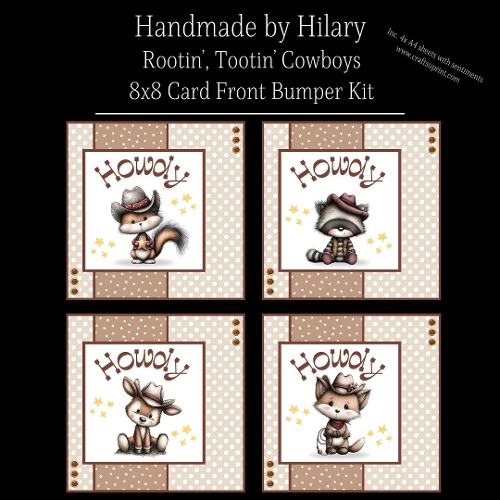 Rootin, Tootin  Cowboys - 8x8 Card Fronts
