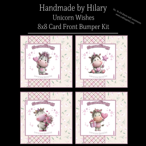Unicorn Wishes - 8x8 Card Fronts
