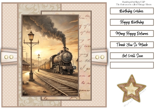 Vintage Rail Travel 8x8 Card Front