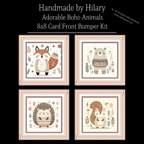 Adorable Boho Animals - 8x8 Card Fronts
