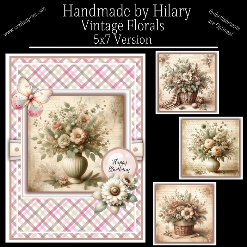 Vintage Florals - 5x7 Version
