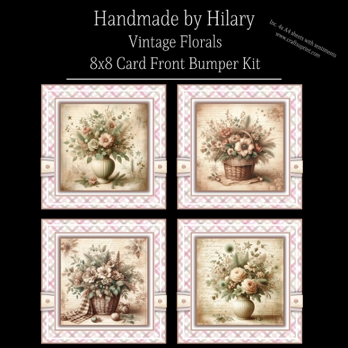 Vintage Florals - 8x8 Card Fronts