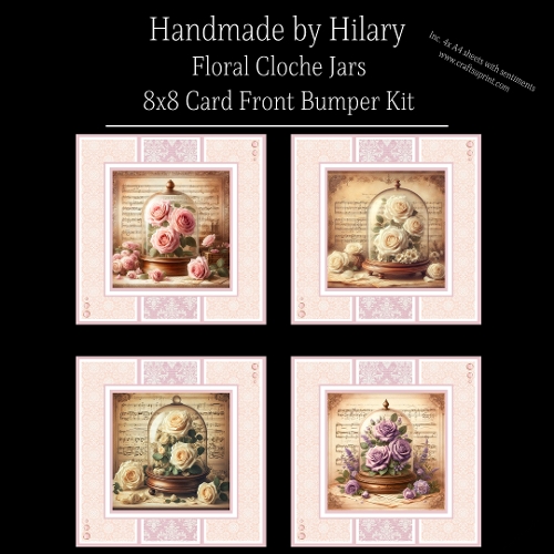 Floral Cloche Jars - 8x8 Cards