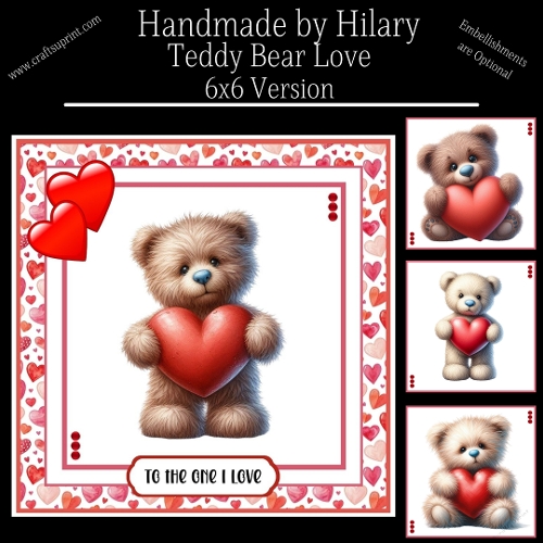 Teddy Bear Love - 6x6 Version