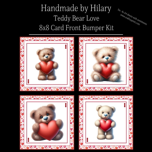 Teddy Bear Love - 8x8 Card Fronts