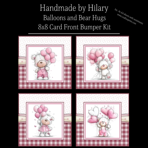 Balloons and Bear Hugs - 8x8 Card Fronts