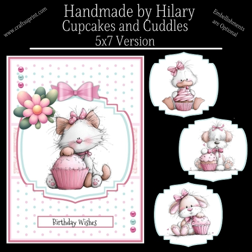 Cupcakes and Cuddles - 5x7 Version