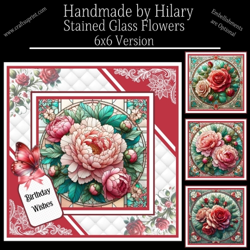 Stained Glass Flowers - 6x6 Version