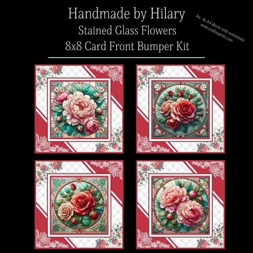 Stained Glass Flowers - 8x8 Card Fronts