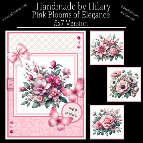 Pink Blooms of Elegance - 5x7 Version