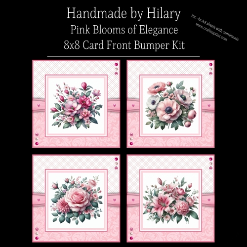 Pink Blooms of Elegance - 8x8 Card Fronts