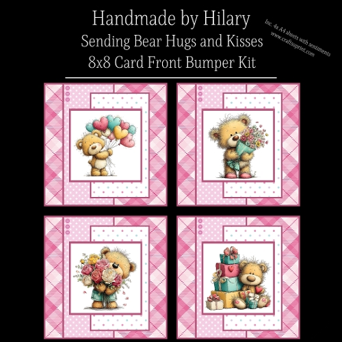 Sending Bear Hugs and Kisses - 8x8 Card Fronts
