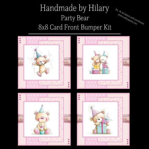 Party Bear - 8x8 Card Fronts