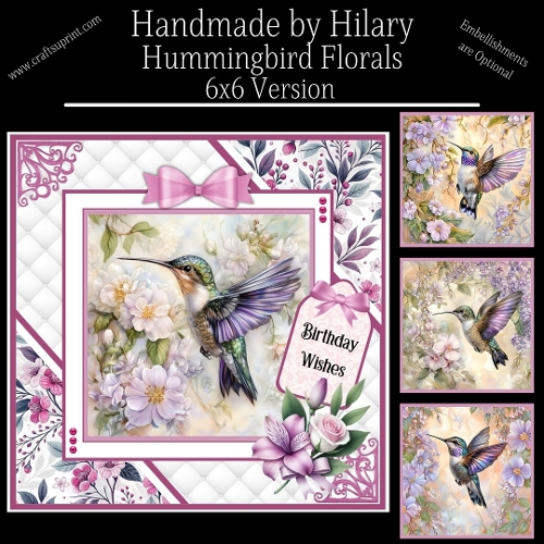 Hummingbird Florals - 6x6 Version