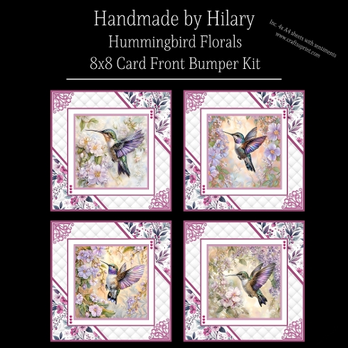 Hummingbird Florals - 8x8 Card Fronts