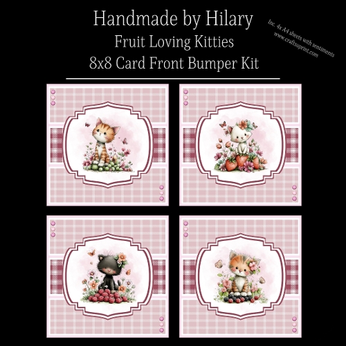Fruit Loving Kitties - 8x8 Card Fronts