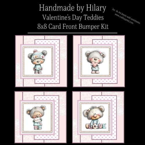 Valentines Day Teddies - 8x8 Card Fronts