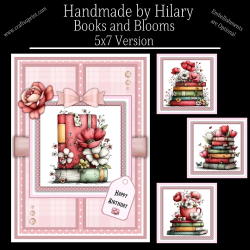 Books and Blooms - 5x7 Version