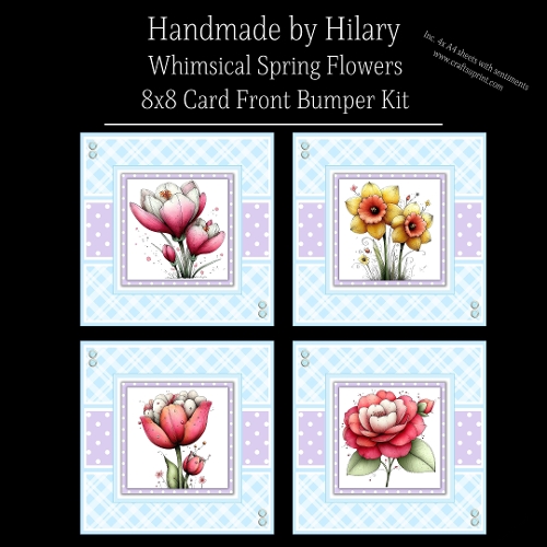 Whimsical Spring Flowers - 8x8 Card Fronts