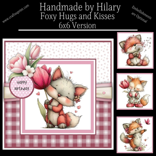 Foxy Hugs and Kisses - 6x6 Version