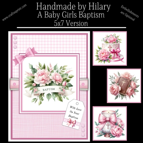 A Baby Girls Baptism - 5x7 Version
