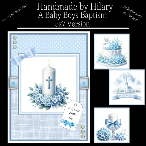 A Baby Boys Baptism - 5x7 Version