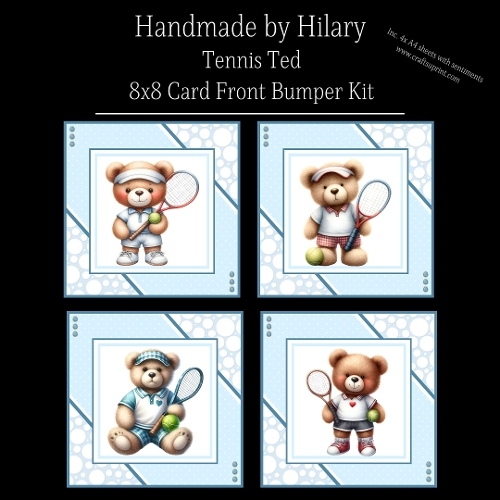 Tennis Ted - 8x8 Card Fronts