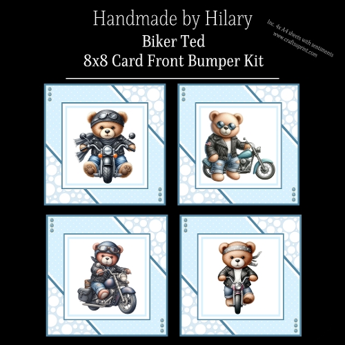 Biker Ted - 8x8 Card Fronts