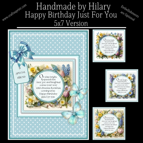 Happy Birthday Just For You - 5x7 Version