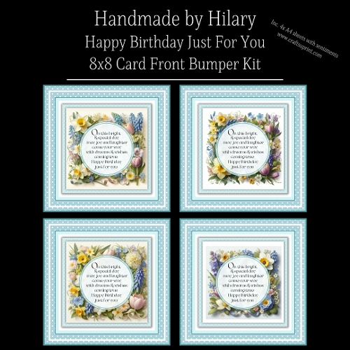 Happy Birthday Just For You - 8x8 Card Fronts