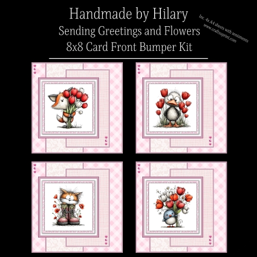 Sending Greetings and Flowers - 8x8 Card Fronts