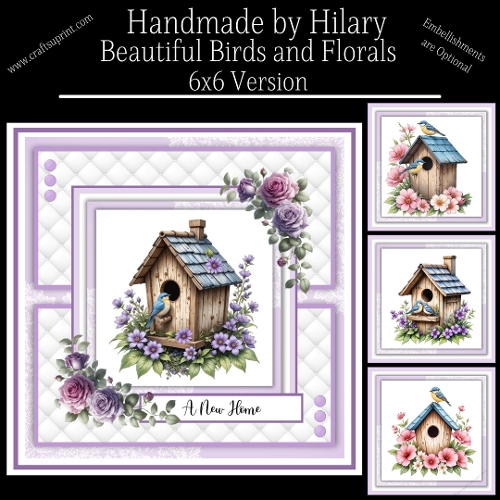 Beautiful Birds and Florals #2 - 6x6 Version