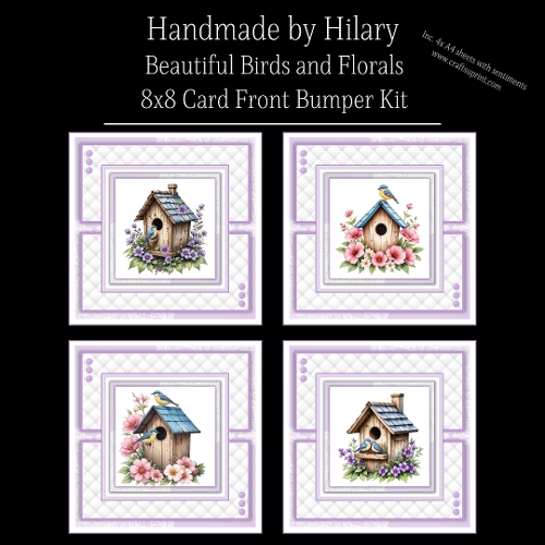 Beautiful Birds and Florals #2 - 8x8 Card Fronts