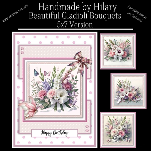 Beautiful Gladioli Bouquets - 5x7 Version