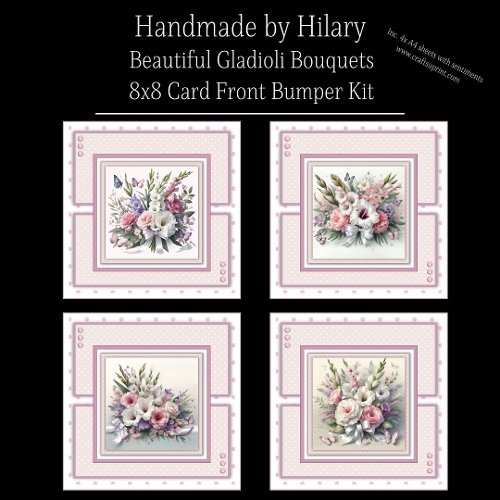 Beautiful Gladioli Bouquets - 8x8 Card Fronts