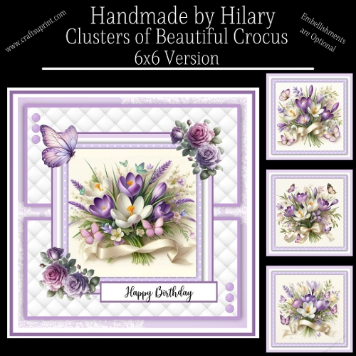 Clusters of Beautiful Crocus - 6x6 Version