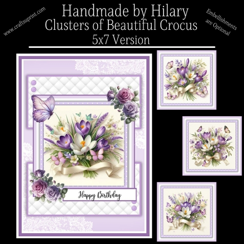 Clusters of Beautiful Crocus - 5x7 Version