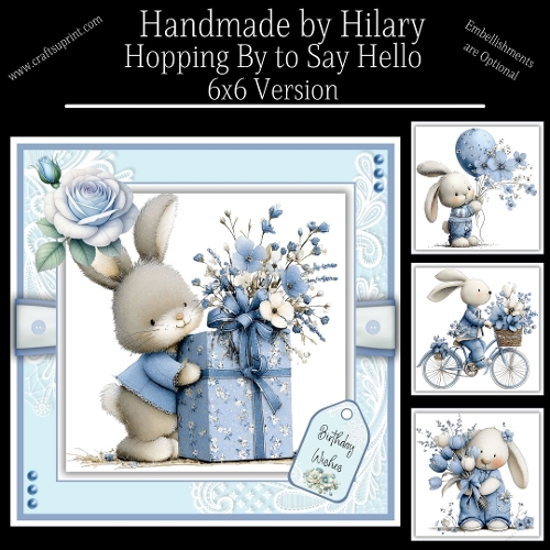 Hopping By to Say Hello - 6x6 Version
