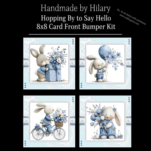 Hopping By to Say Hello - 8x8 Card Front