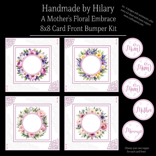 A Mothers Floral Embrace - 8x8 Card Front
