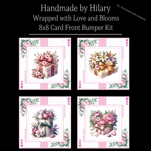Wrapped with Love and Blooms - 8x8 Card Fronts