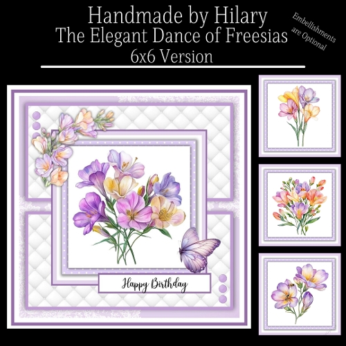The Elegant Dance of Freesias - 6x6 Version
