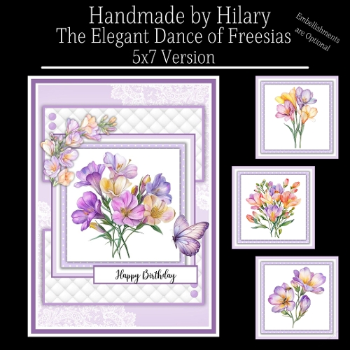 The Elegant Dance of Freesias - 5x7 Version