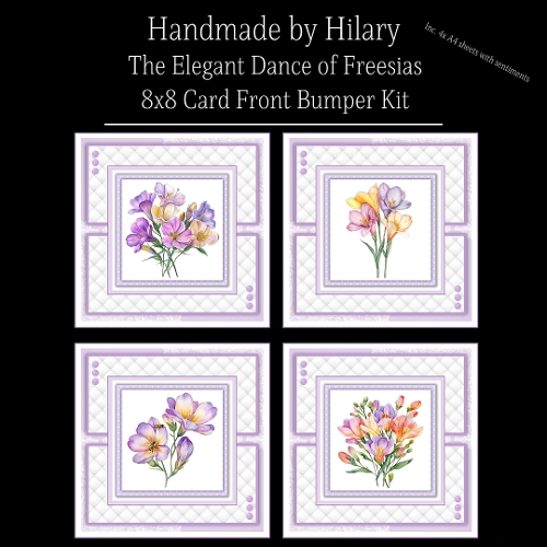 The Elegant Dance of Freesias - 8x8 Card Fronts