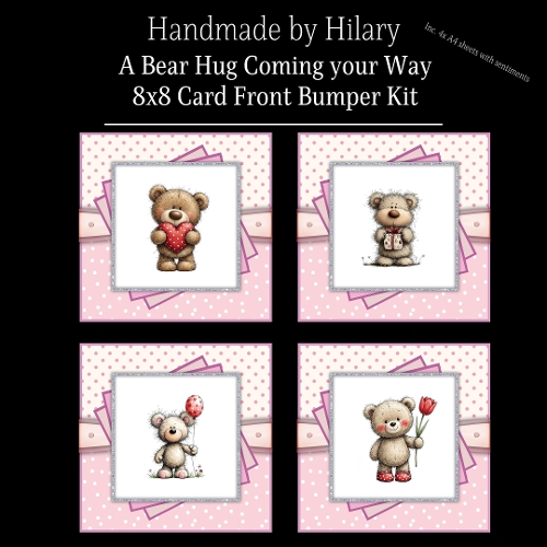 A Bear Hug Coming your Way - 8x8 Card Fronts