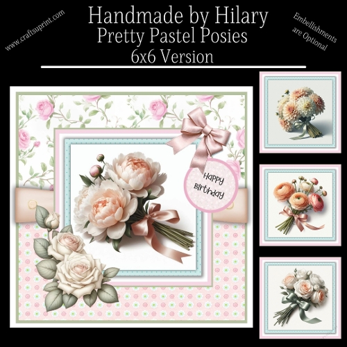 Pretty Pastel Posies - 6x6 Version
