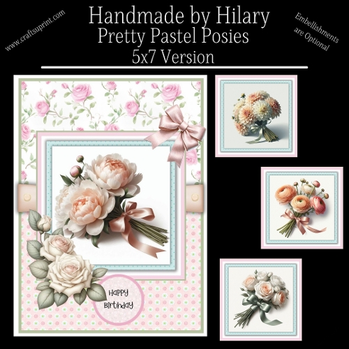 Pretty Pastel Posies - 5x7 Version